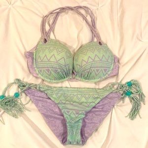 Aztec Print Push up Bikini Set